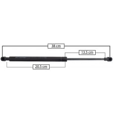 AMORTIGUADOR PARA PUERTA TRASERA DE GAS CHEVROLET Matiz Mod. 10-13 Spark Mod. 12-18 Largo=38 Cilindro=20.5 Varilla=13.5 cm 