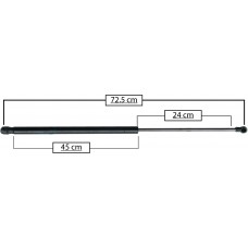 AMORTIGUADOR PARA PUERTA TRASERA DE GAS CHEVROLET Chevy Swing-Pop 94-99 (36.7 kg.=359 nw) * Largo=56.5 Cilindro=30 Varilla=23 cm 